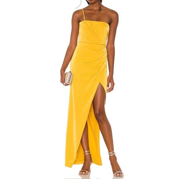 Revolve Nbd Goldenrod Yellow Magnus Maxi Gown Sz XS NWT - Picture 1 of 16